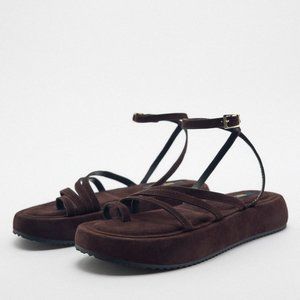 Zara Brown Strappy Sandals